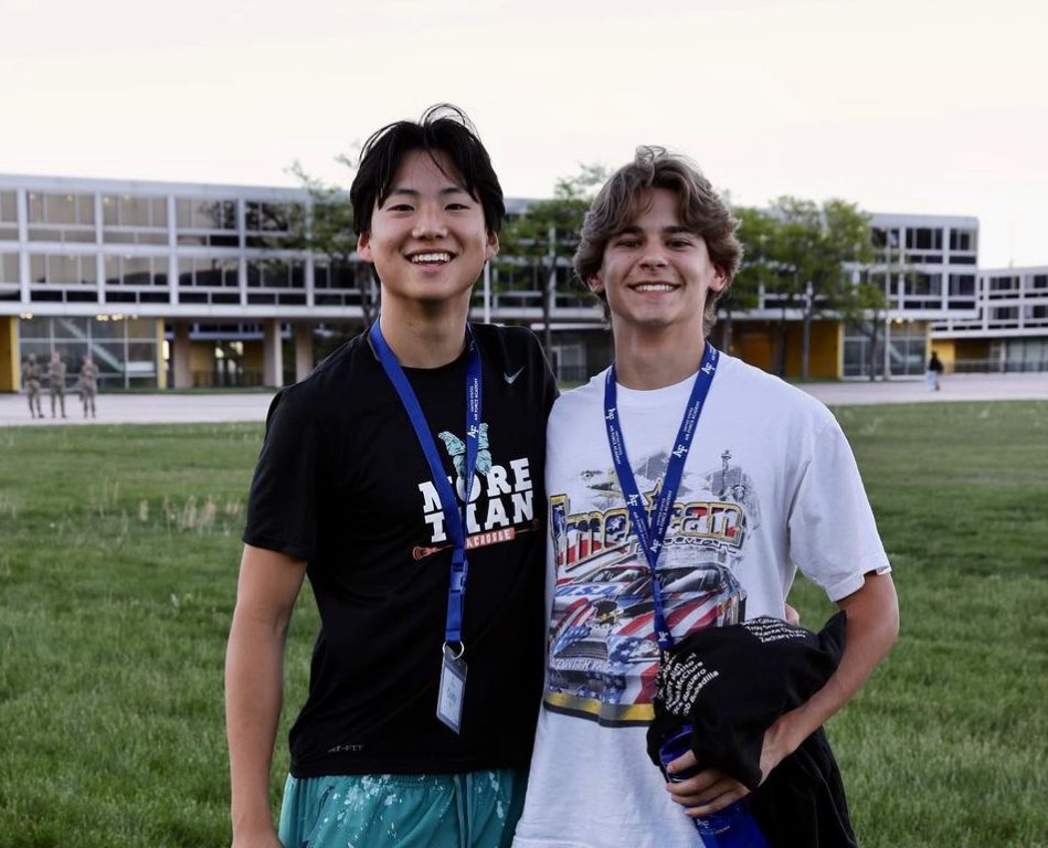 Jack Barquero(right) and fellow cadet, Cody Min(left), at the Academy