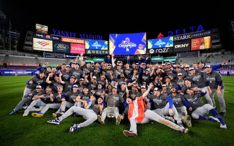 The Dodgers after winning the world series.