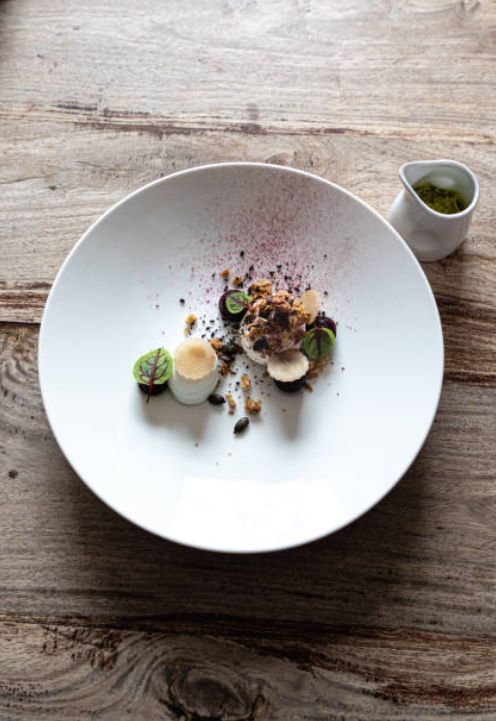 Plate of fine dining food
