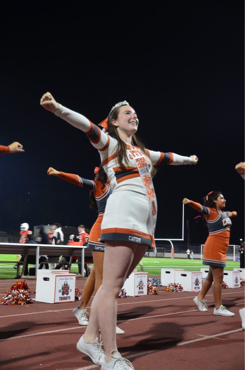 Cheer Captain Emily Donaldson at the 2025 Senior Night Varsity Football Game