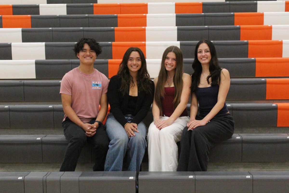 Yearbook photo of club officers (left to right) Ian Nguyen , Natalie Zenkner, Madison Lamb, and Kera Ochoa.